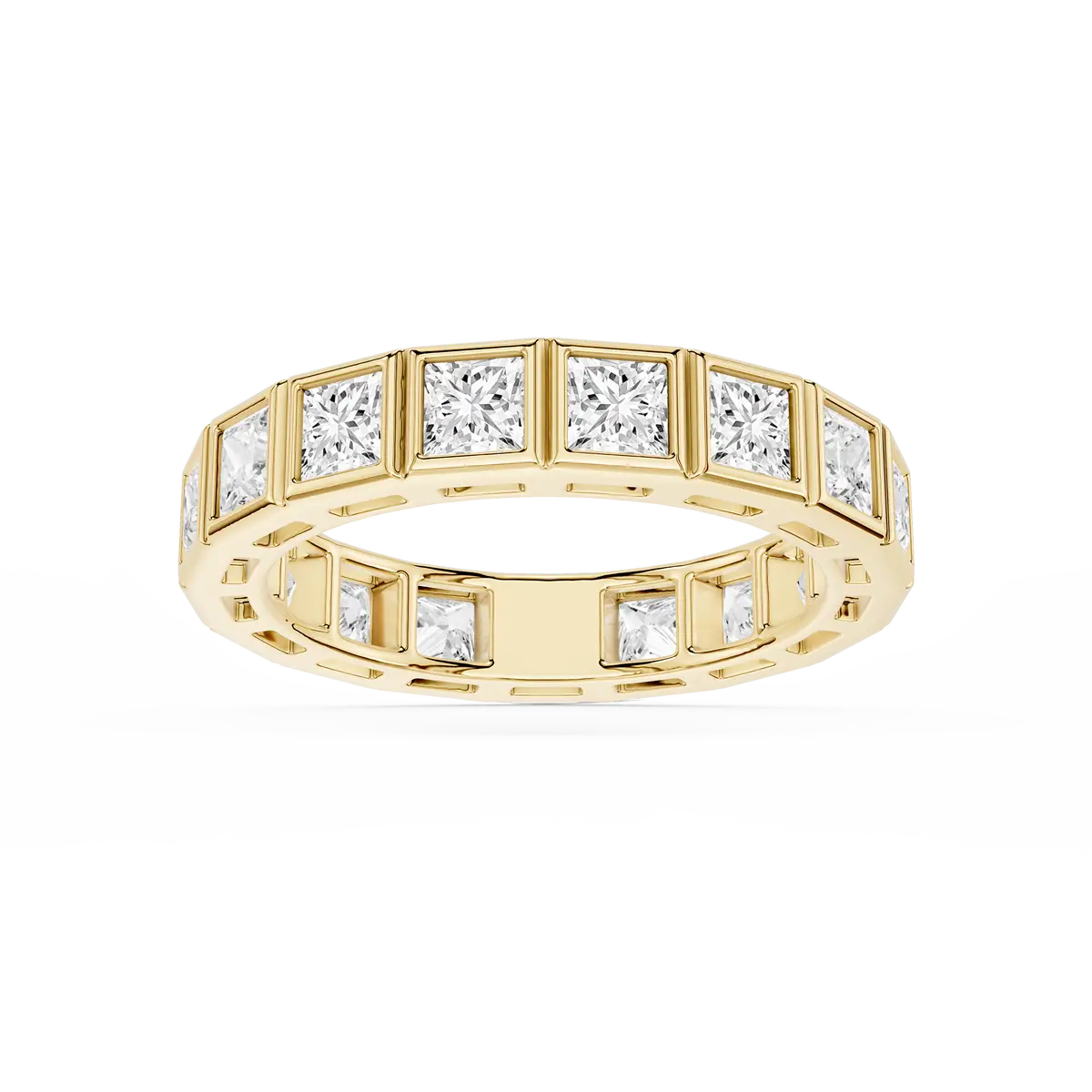 3 Carat Princess Lab Grown Diamond Bezel Eternity Band