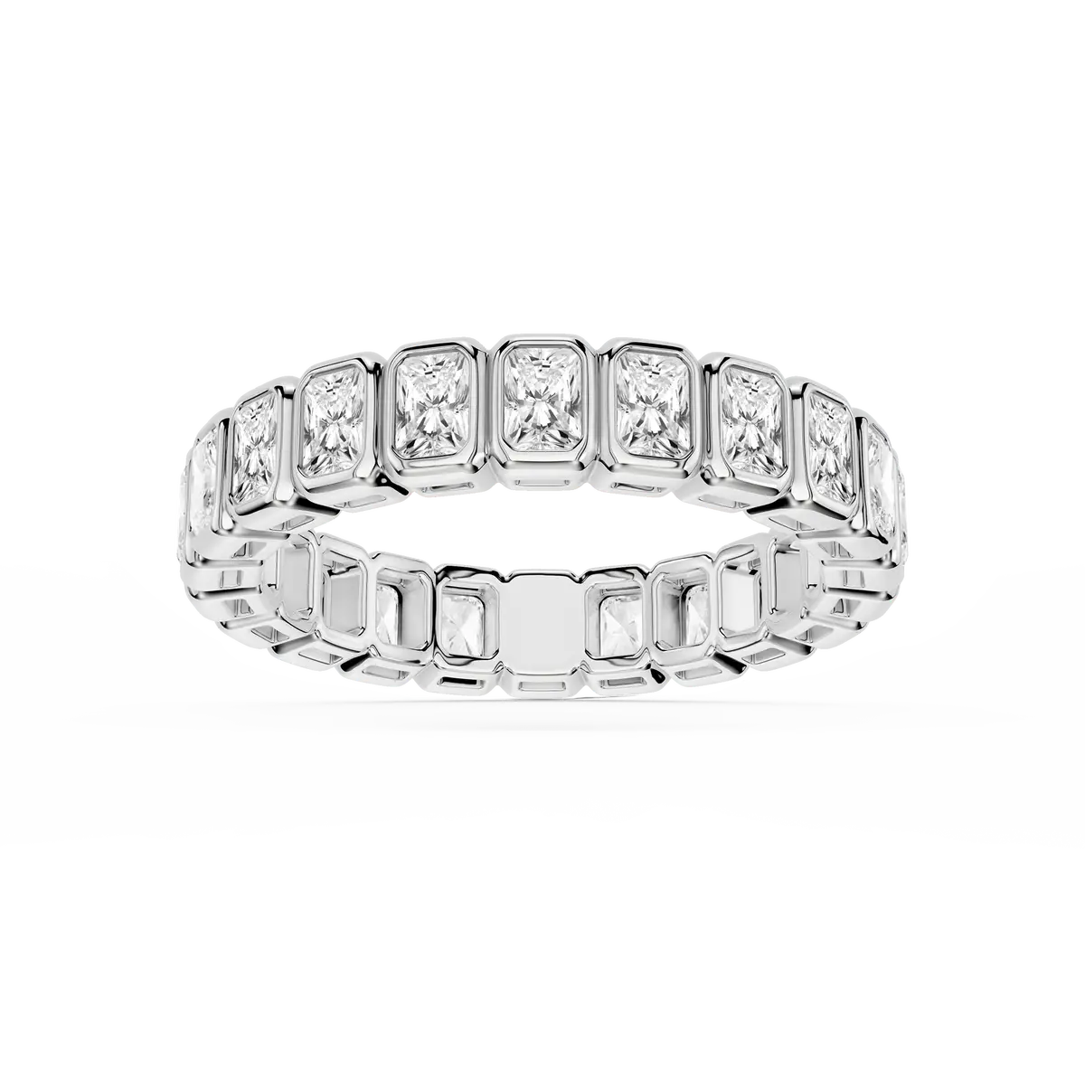 2 Carat Radiant Lab Grown Diamond Bezel Eternity Band