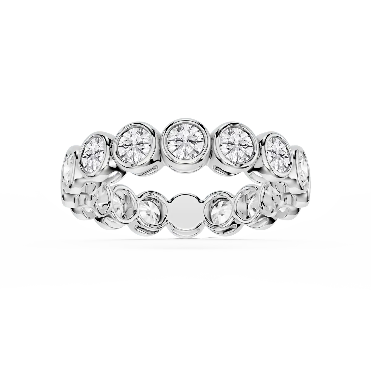 2 Carat Round Lab Grown Diamond Bezel Eternity Band