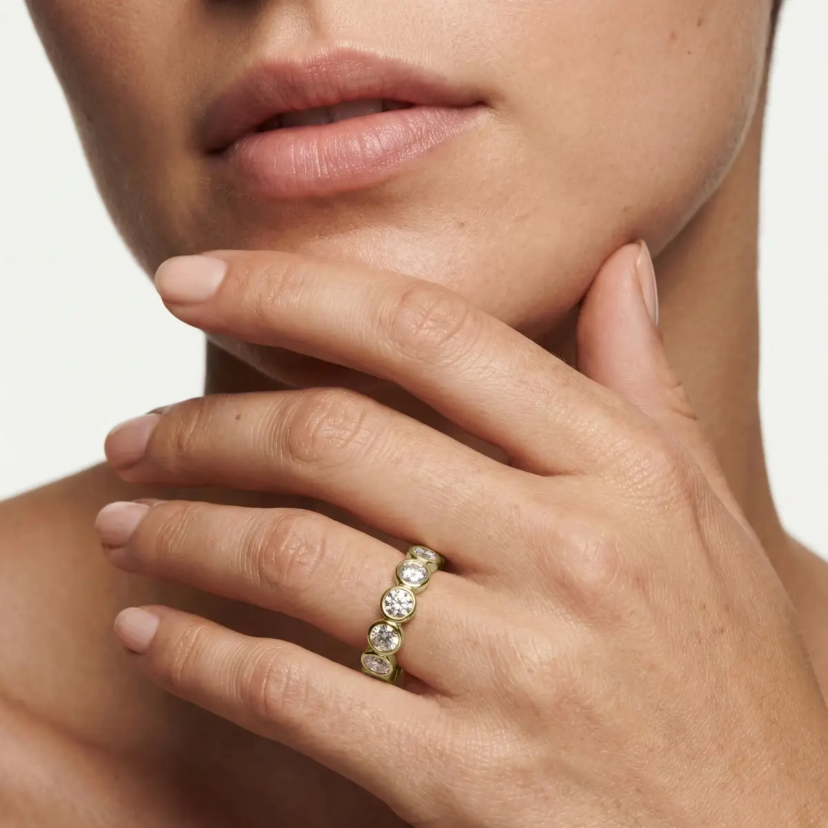 3 Carat Round Lab Grown Diamond Bezel Eternity Band