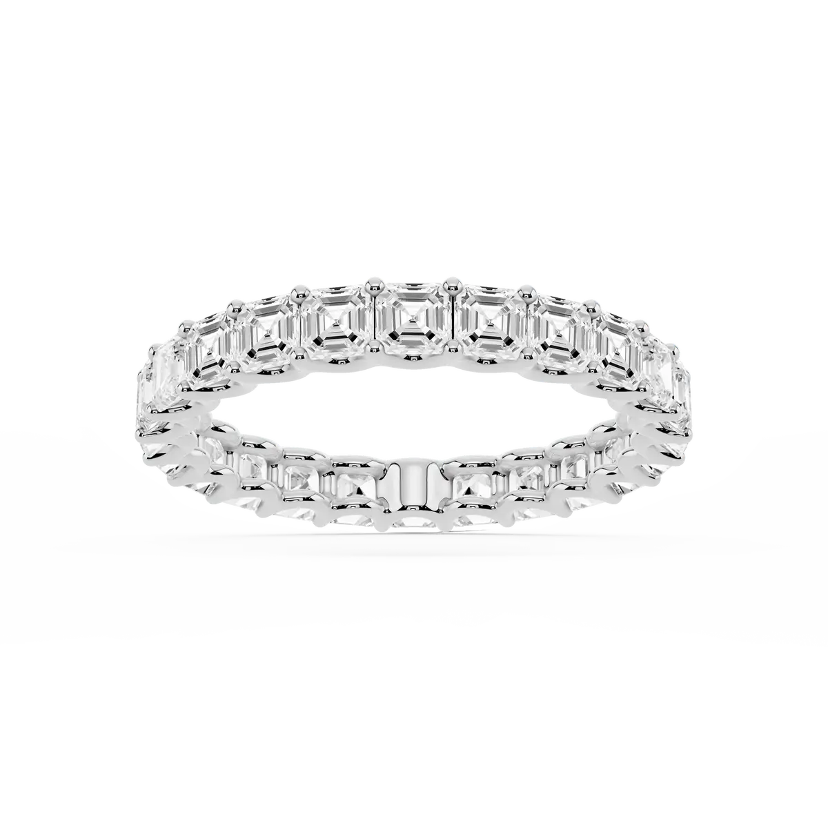 2 Carat Asscher Lab Grown Diamond U-Prong Eternity Band