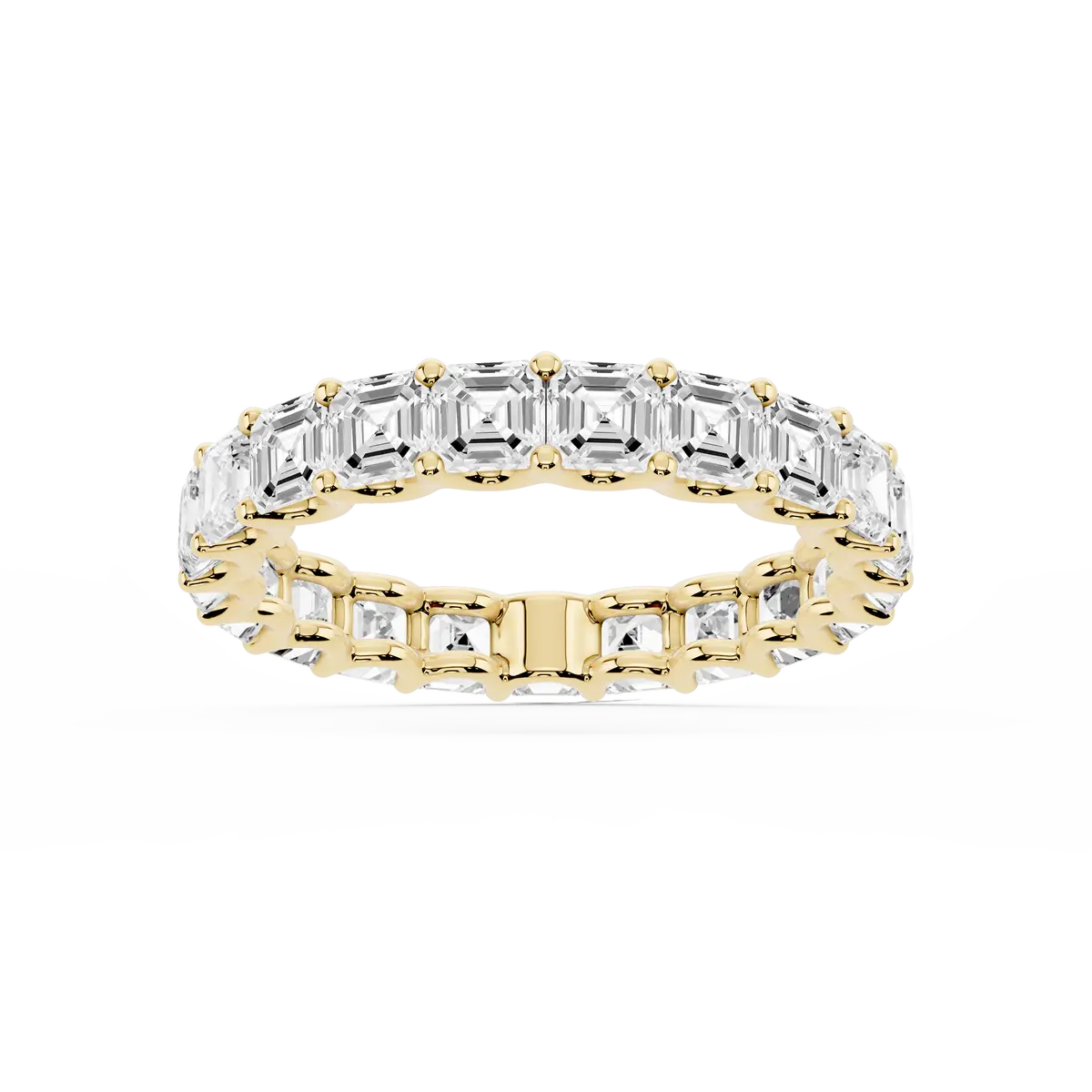 3 Carat Asscher Lab Grown Diamond U-Prong Eternity Band