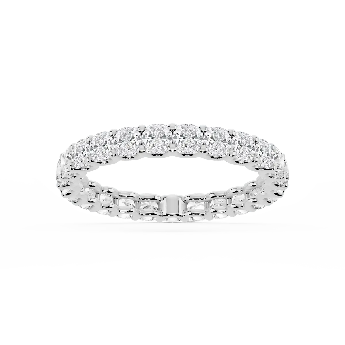 2 Carat Cushion Lab Grown Diamond U-Prong Eternity Band
