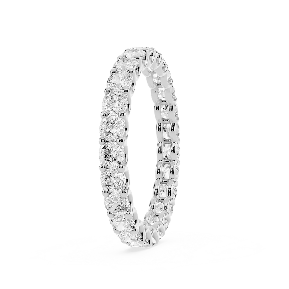 2 Carat Cushion Lab Grown Diamond U-Prong Eternity Band