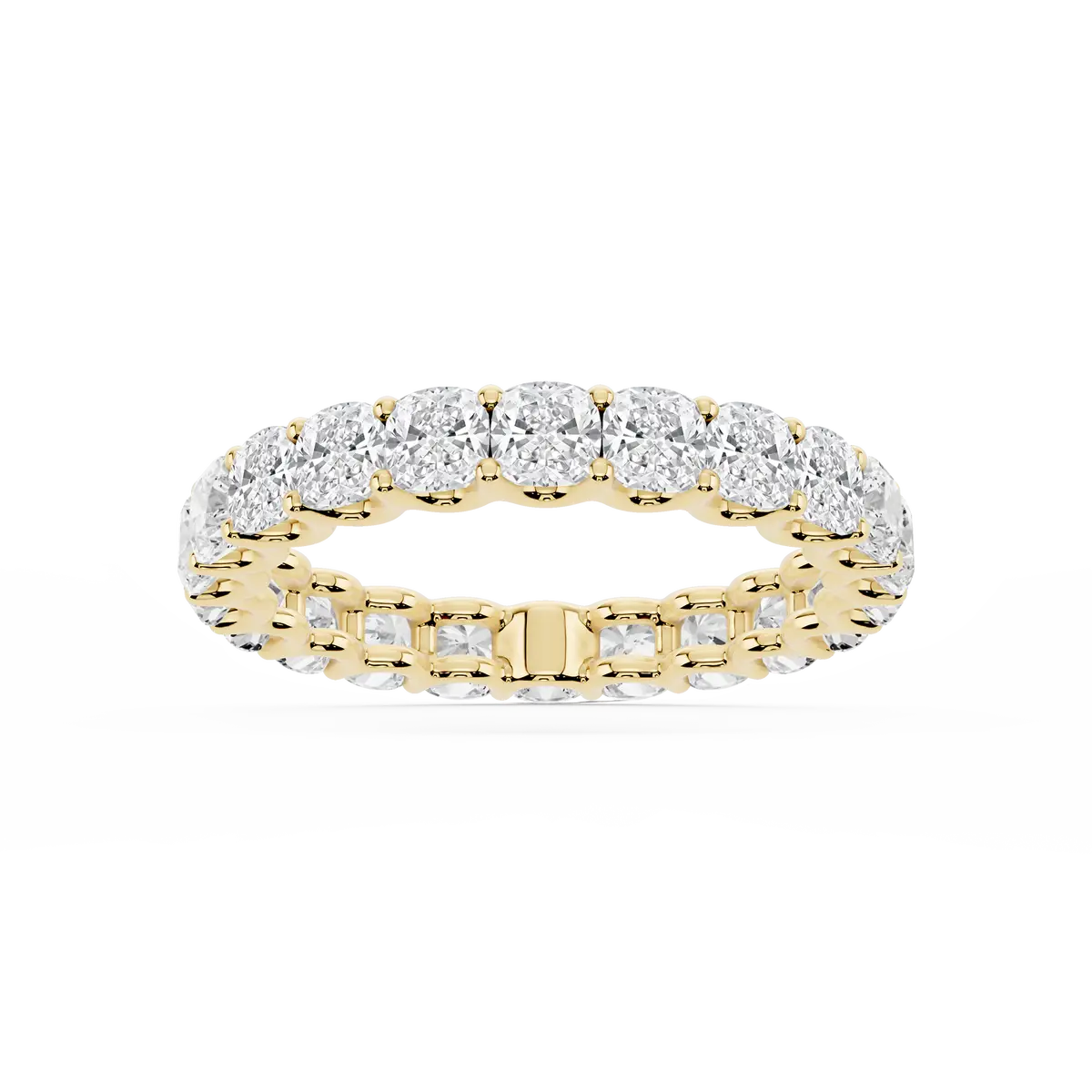 3 Carat Cushion Lab Grown Diamond U-Prong Eternity Band