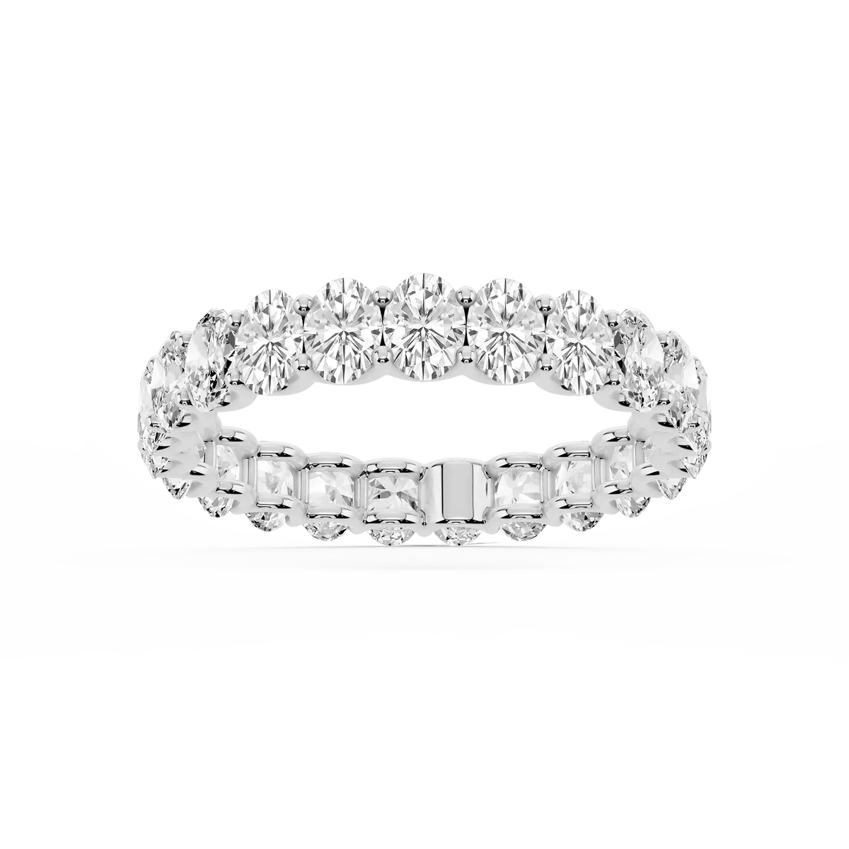 2 Carat Oval Lab Grown Diamond U-Prong Eternity Band
