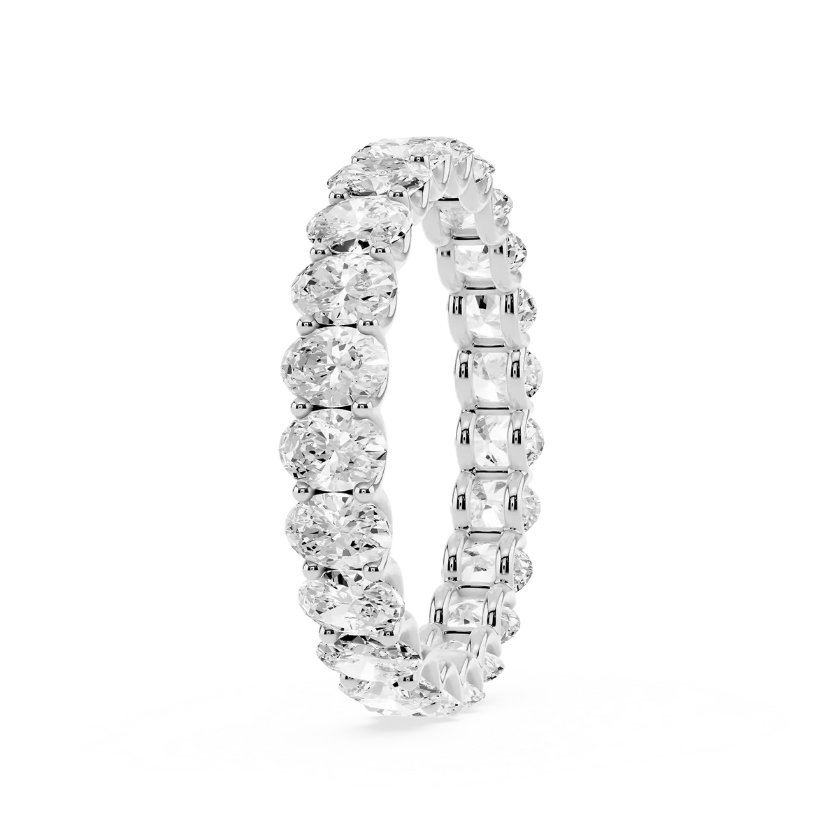 2 Carat Oval Lab Grown Diamond U-Prong Eternity Band