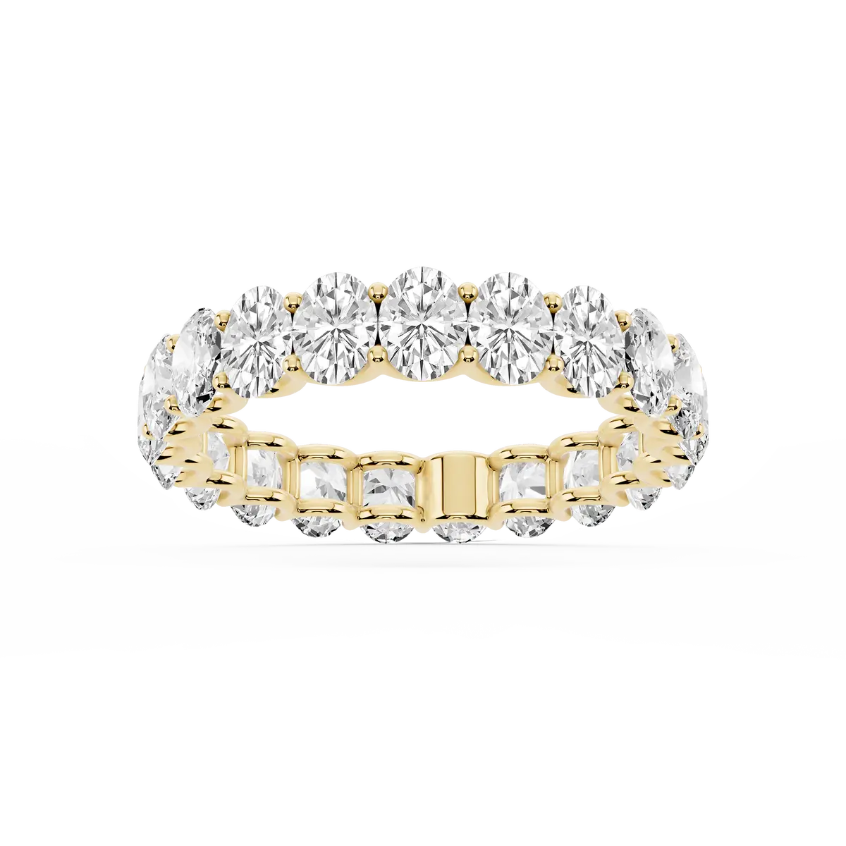 3 Carat Oval Lab Grown Diamond U-Prong Eternity Band