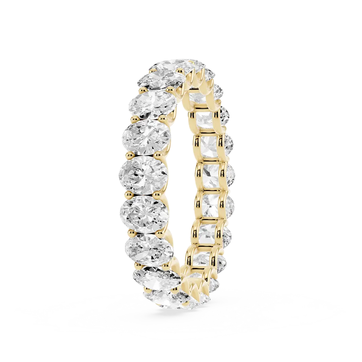 3 Carat Oval Lab Grown Diamond U-Prong Eternity Band
