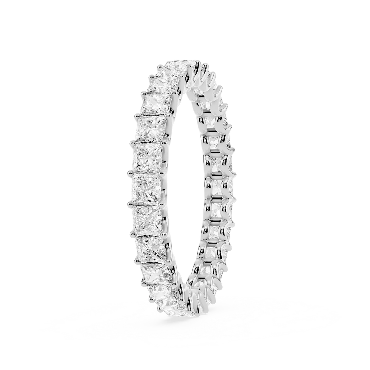 2 Carat Princess Lab Grown Diamond U-Prong Eternity Band