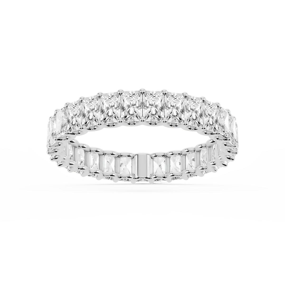 2 Carat Radiant Lab Grown Diamond U-Prong Eternity Band