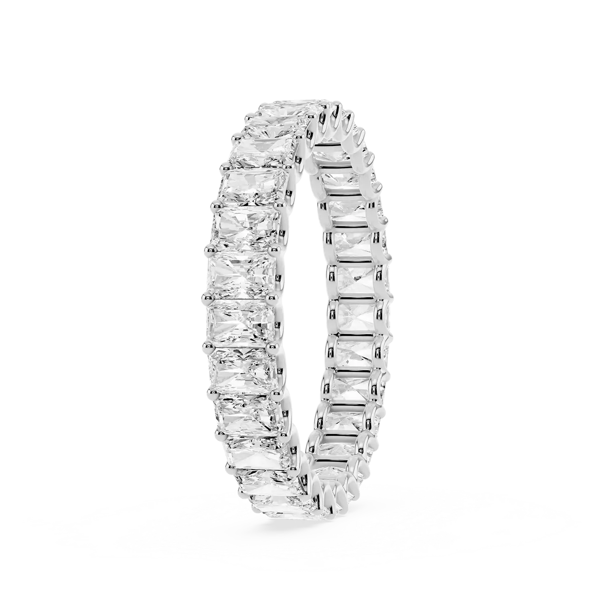 2 Carat Radiant Lab Grown Diamond U-Prong Eternity Band