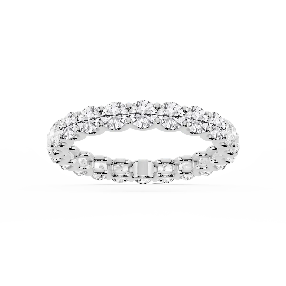 2 Carat Round Lab Grown Diamond U-Prong Eternity Band