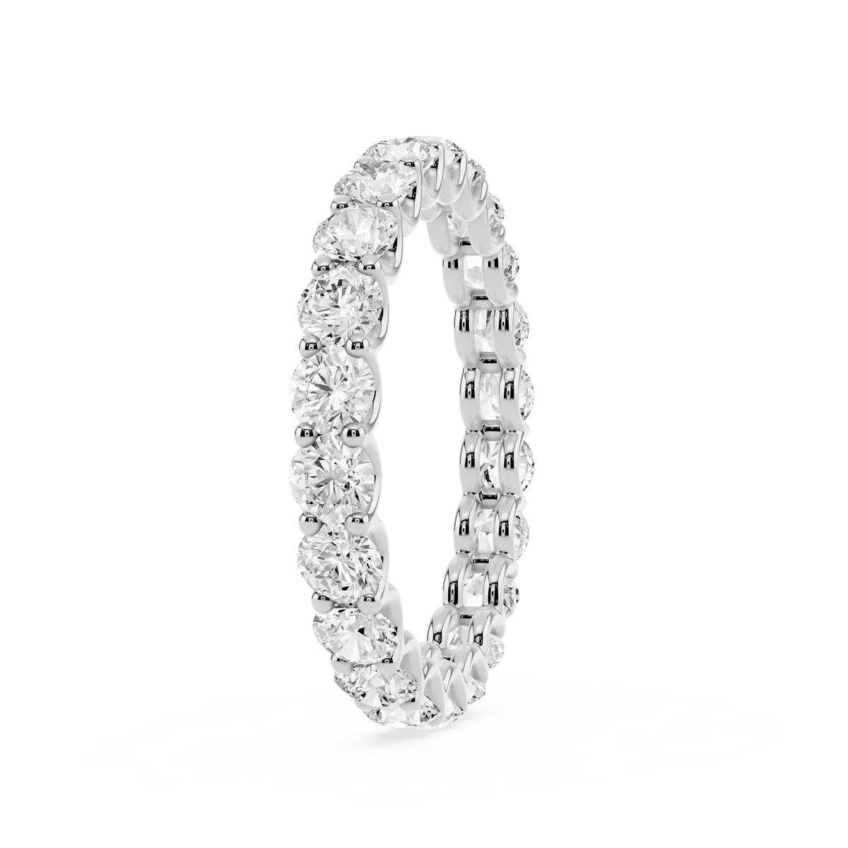 2 Carat Round Lab Grown Diamond U-Prong Eternity Band