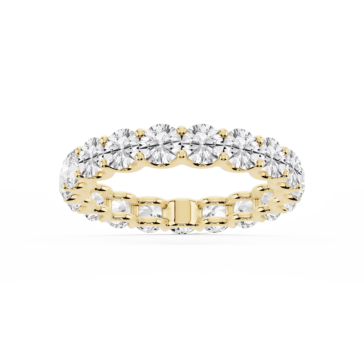 3 Carat Round Lab Grown Diamond U-Prong Eternity Band