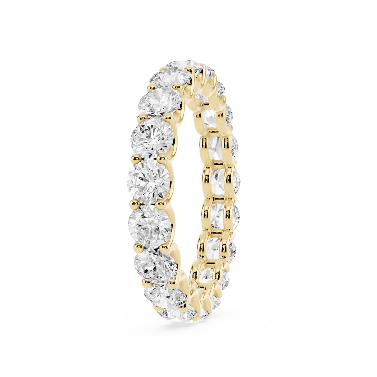 3 Carat Round Lab Grown Diamond U-Prong Eternity Band