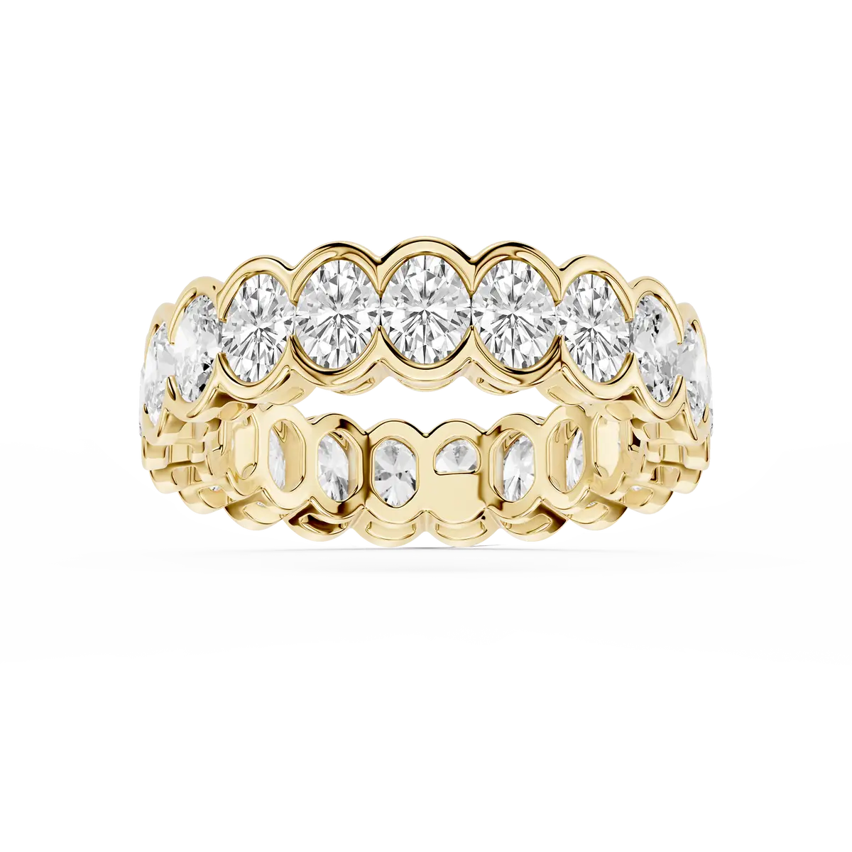 1 Carat Serena Oval Lab Grown Diamond Half Bezel Eternity Band
