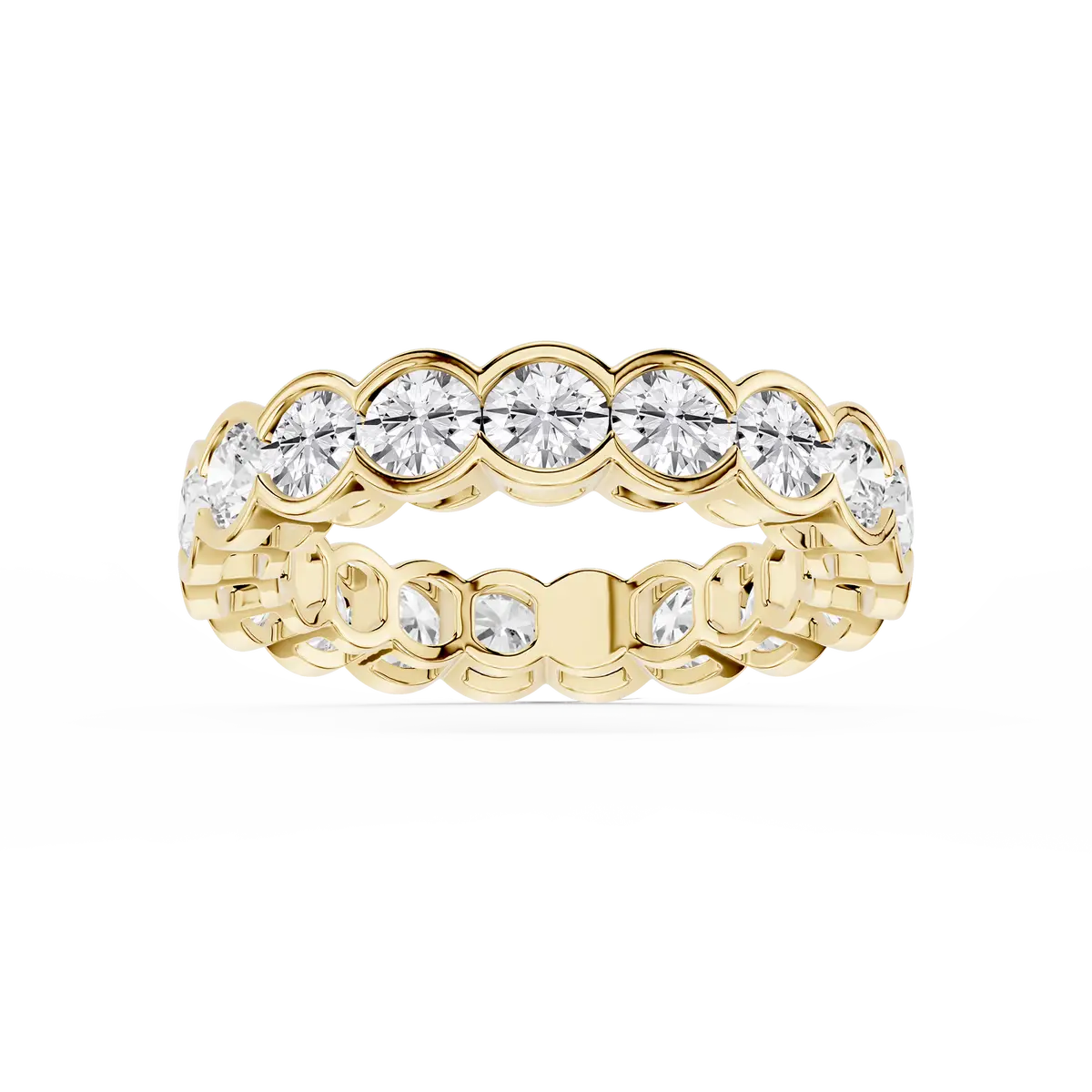 1 Carat Serena Round Lab Grown Diamond Half Bezel Eternity Band