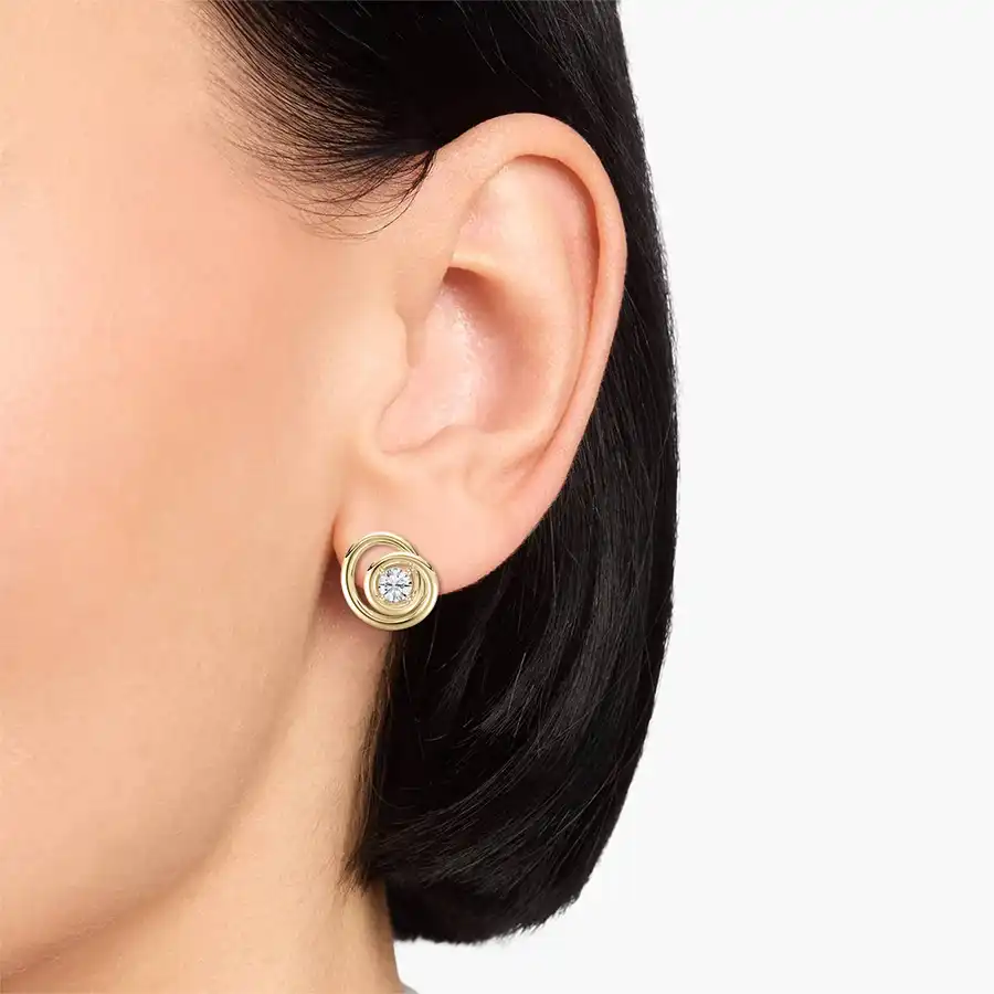 0.50 Ct Round Diamond Tapestry Stud Earring